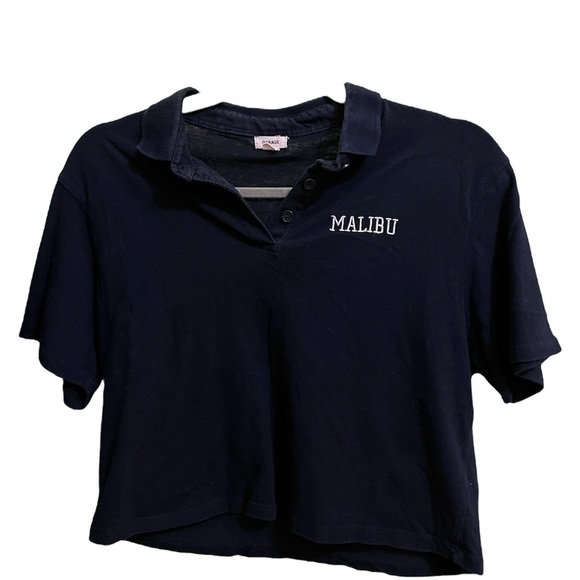 GARAGE navy blue malibu crop tee - Picture 1 of 2